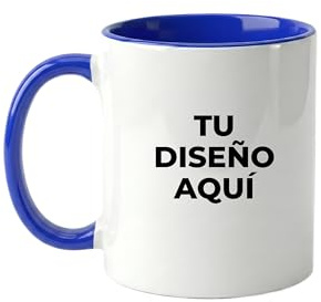 ZPUBLI+ Taza Personalizada con Foto y Texto | Tazas Originales para Regalar | Regalos Personalizados | Taza con Nombre | Tazas de Café Personalizadas | Apta Microondas y Lavavajillas (Azul)