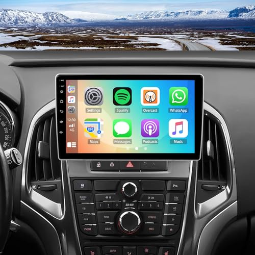 Slakerbe 9 Zoll Android 14 Autoradio für Opel Astra J/Excelle 2010-2014 4GB+64GB mit CarPlay Android Auto GPS Navigation Bluetooth WLAN FM RDS SWC SpiegelLink Split Screen Rückfahrkamera Mikrofon