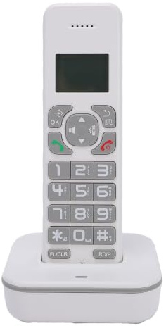 Zhjvihx Telefono Cordless con Display LCD, Ampio Schermo a Colori, 10 Suonerie, Blocco Chiamate, Display a 3 Righe, Espandibile Fino a 5 Ricevitori per Ufficio Domestico (Spina europea)