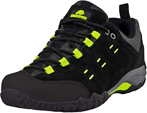 GUGGEN Mountain T004 Herren Trekking-& Wanderschuhe Outdoorschuhe Walkingschuhe wasserdciht Mit Membran und Wildleder Farbe Schwarz-Gruen EU 43