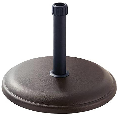 LOLAhome Base de Parasol Marrón de 16 kg de Cemento | De Ø 45x5cm con Tubo de Acero | para parasoles de Tubo Ø 30 a 38 mm | Pintura Resina epoxi Anticorrosión | para Exterior, jardín, terraza