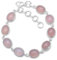 Silver Palace Bracelete en quartz rose naturel en argent sterling pour femmes et filles
