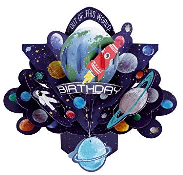 Birthday Space Pop Up Grußkarte Original Second Nature 3D Pop Up Karten