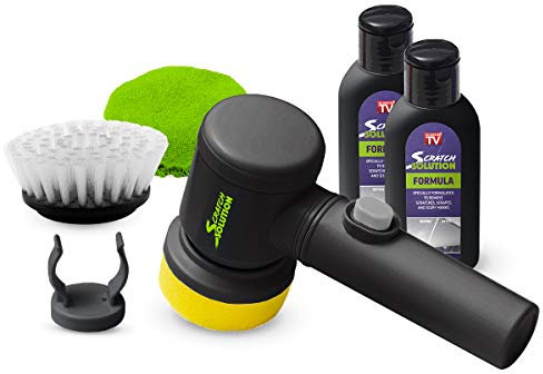 JML Car Scratch Remover - Scratch Solution Repair Kit for Scratched Car Paint and Detailing - For Scuffs, Scrapes, Scratches, Includes High Speed Sponge Applicator, x2 Formula, Polishing Pad and Brush