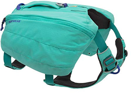 RUFFWEAR Hunderucksack, Bequeme Satteltasche für Tageswanderungen und Längeres Tragen, Für Sehr Kleine Hunderassen, Front Range Day Pack, Farbe Aurora Teal, Größe XS