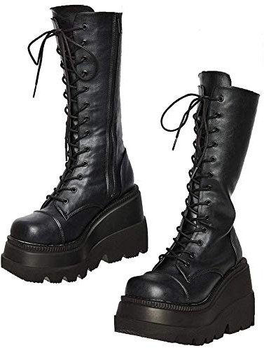 UMore Stiefel Damen Overknee Stiefel Plattform Stiefel Keilabsatz Plateau Thigh High Boots Damen Stiefel Winter Langschaftstiefel Lange Röhre Overknee-Stiefel