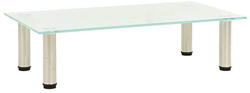 Gawany TV Tisch Schrank Monitor Glasaufsatz Aufsatz Monitorerhöhung Fernseh Podest Monitoraufsatz Erhöhung Mattiert 60x35x17 cm Hartglas