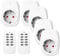 HBN 5X Funksteckdosen mit 2 Fernbedienungen, 16A/3.680W Ferngesteuerte Stecker Set für Innen Weihnachtsdeko, Haushaltsgeräte, Reichweite 30m, Weiß