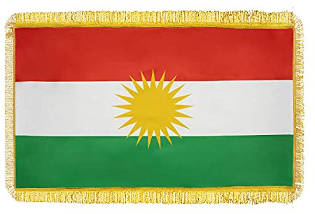 Moving Mountains - Kurdische Flagge Medium - Kurdistan Flagge - goldenen Seiten - 60x90cm