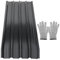 Ikodm 12 x Trapezblech 129x46cm, 7m² Dachblech Profilblech, Verzinkt Wellblech 0,25 mm Rostresistent, Dachblech Wellblech für Carport, Trapezblech Anthrazit, mit Handschuhe