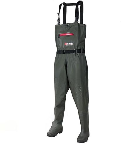 Luminexia Trampolieri da Pesca,trampolieri da Pesca con Stivali da Uomo,Stivali da Caccia da Donna in PVC Impermeabile con Cintura da guado