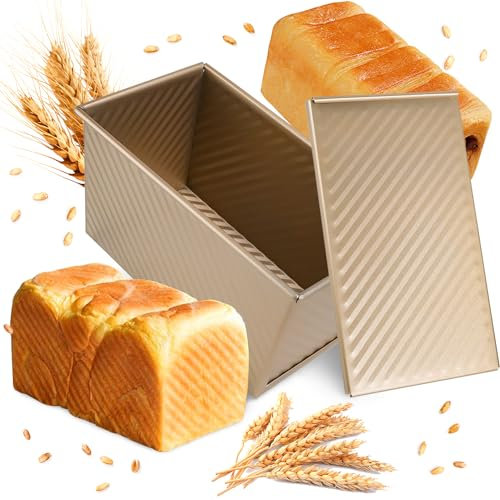 Dncvb Molde con Tapa para Pan 21 x 12 x 11,7 cm Antiadherente Rectangular Para 450 g de Masa Para Hornear Pasteles y Tostadas