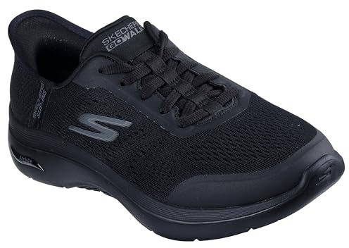Skechers Damen Go Walk Arch Fit 2.0 Valencia Slip-InTurnschuhe, Black Textile/Trim, 41 EU