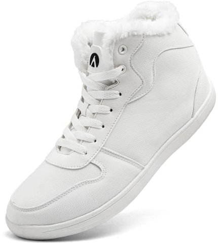 Dhinash Stivali Uomo Stivali da Neve Invernali Stivaletti Pelliccia Impermeabili Stivaletto Caldi Scarpe da Neve Bianco Taglia 43