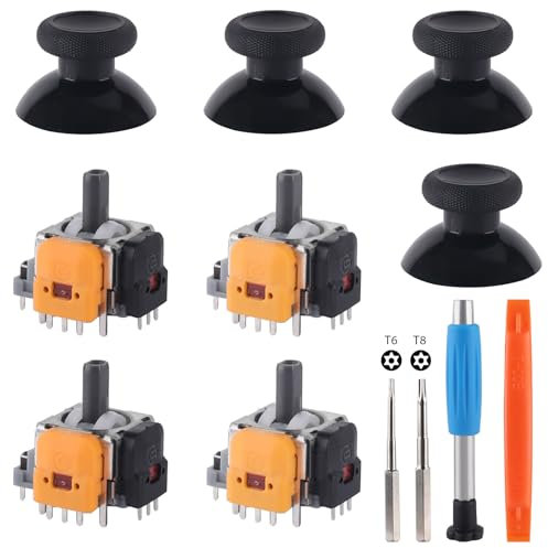 TOMSIN Joysticks Replacement for Xbox One/S and Series X/S Controller,4 Pack Hall Effect 3D Analog Sensor Joysticks Module with Caps for Xbox Controller