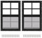 Lot de 2 fenêtres coulissantes noires de 35,6 x 53,3 cm avec écran en verre trempé et fibre de verre avec vis pour abri de jardin, poulailler, cabane de jeux, garage et grange