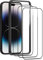 Verre Trempé pour iPhone 14 Pro, 3 Pièces Protection Ecran de Anti Rayures Glass, Haute Sensibilité,Sans Bulless, Complète, Film Trempé