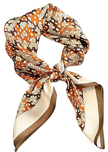 LVUNZJCA Quadratische Schals für Damen Stereoskopischer Buchstabe H Seidenschal Dekorativer quadratischer Schal