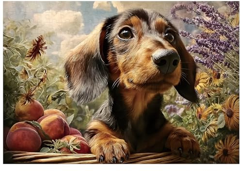 Ulord 300 Piece Puzzle for Adults Dachshund Puppy Puzzles 15x10 Inches