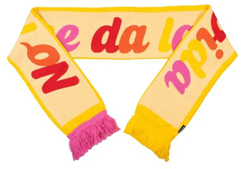Fisura - Damen Schal Winter beige mit Aufschrift “No me da la vida”, origineller weicher Wendeschal 150 cm mit Fransen, kuscheliges Accessoire für Damen im Winter