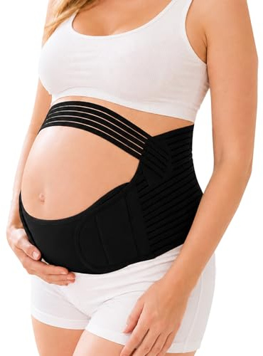 Kaelaxroy Ceinture de Grossesse 3-en-1 pour Soutien Abdominal et Lombaire, ceinture grossesse femme enceinte, Soulage les Douleurs Dorsales et Pelviennes, Ajustable et Respirante, L（80cm-117cm）