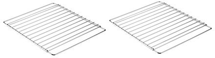 Invero® Set of 2 Universal Stainless Steel Adjustable Extendable Oven Cooker Rack Grill Cooking Tray Shelf - Adjusts from 39cm to 56cm Suitable for Most Ovens