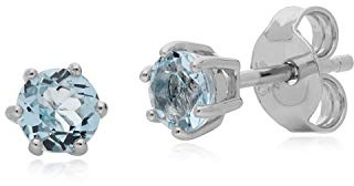 Gemondo Topas Ohrring, Sterling Silber Blauer Topas November Einzeln Ohrstecker