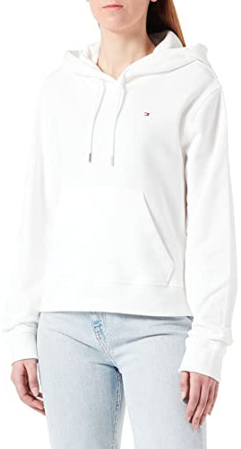 Tommy Hilfiger Felpa Donna 1985 Modern Terry con Cappuccio, Bianco (Ecru), L