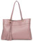 GIONAR Leder-Handtasche für Damen, RFID-Reißverschluss, braune Griffe, Designer-Umhängetasche, groß, A3788-1-pink, Medium