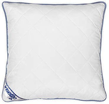 Irisette Body Contour Kopfkissen 2er Set 80x80 cm mit abnehmbarem Bezug aus Softer Microfaser, waschbar bis 60°C, weiß/blau, Öko-Tex Zertifiziert, produziert nach deutschem Qualitätsstandard