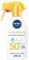 NIVEA SUN - Spray Solaire Pistolet Sensitive Babies & Kids FPS 50+ - Protection Solaire Enfant - Vitamine E - Sans Parfum - Absorption Rapide - Résistant À L'Eau - Peaux Sensibles - 270 ml