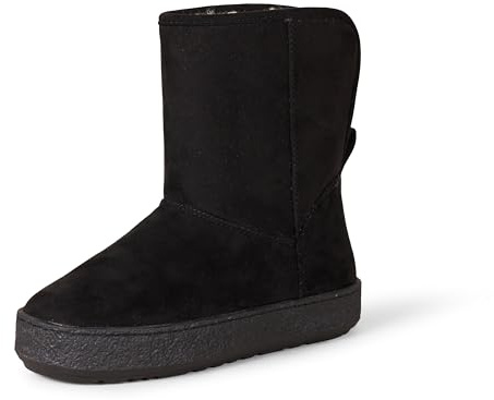 Amazon Essentials Bottines en Peau de Mouton Femme, Noir Micro Suède, 42 EU