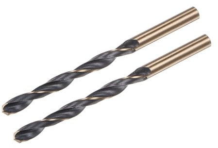 QUARKZMAN 2Pcs Barrenas Jobber de 7Mm (0.276) Recubiertas de Nitruro Negro y Titanio Dorado de Acero de Alta Velocidad M2 (Hss) para Acero Inoxidable Aleación de Aluminio Metal