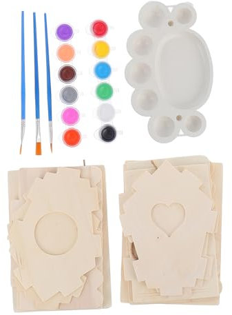 KOMBIUDA 10 Pièces piscine badges maison d'oiseau de jardin kit de peinture pour enfants maisons d'oiseaux en bois nichoir à oiseaux inachevé graffiti Positionner artisanat