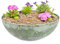 Matches21 Pot de fleurs pour l'extérieur - Grand bac décoratif vintage vert marbré - 30 x 9 cm - Pour jardin, balcon, cimetière