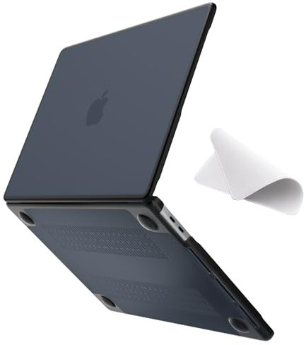eleger Cover anti-cracking compatibile con MacBook Pro 13 pollici M2/M1 A2338 A2251 A2289 A2159 A1989 A1708 A1706, versione 2022-2016, bordo in TPU nero e Custodia rigido in PC, Nero opaco