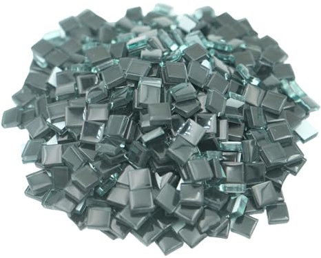 Yuvori 0,5 kg quadratische Kristallmosaikfliesen 1 cm DIY für Badezimmer, Wohnzimmer, Küche, Balkon (Schwarz)