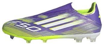 adidas F50 League Laceless Firm Ground Football Boots, Scarpe da Calcio Unisex-Adulto, Purple Rush/Cloud White/Lucid Lemon, 40 EU