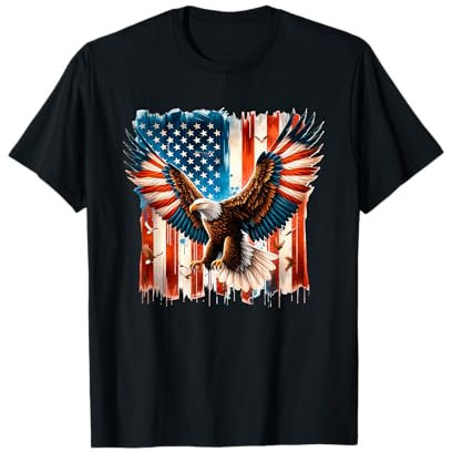 Pinselstrich - Amerikanische Flagge - USA - Adler T-Shirt