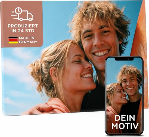 PRINTHOUSE Foto auf Leinwand personalisiert, Made in Germany, 60x40 cm | Handgefertigt in 24h, UV-Pigmenttinte, strukturierte Künstlerleinwand, extra dicker 2,5 cm Keilrahmen, aufhängefertig
