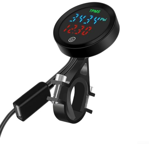 Solar Charging TPMS Motorcycle Tyre Pressure Monitoring System External Sensor with LCD Display