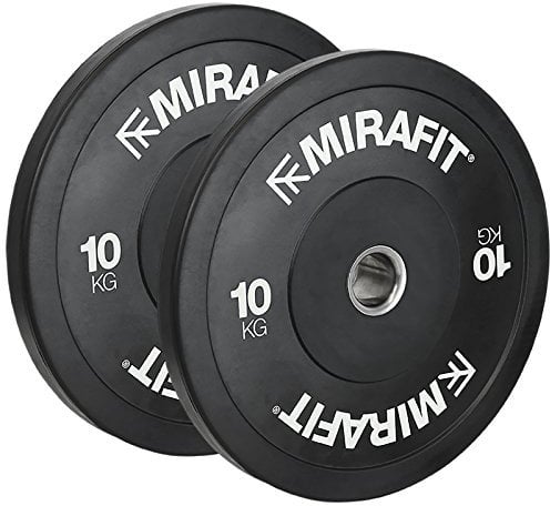 Mirafit Black Olympic Rubber Bumper Plates - Choice of Size