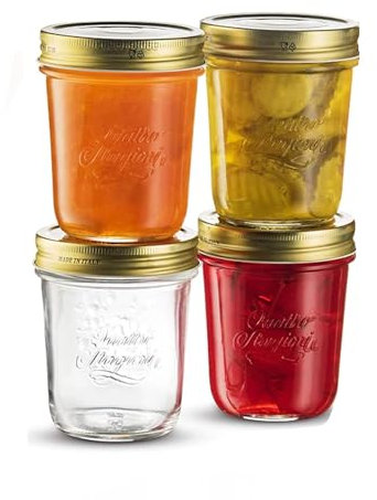 Bormioli Rocco Bormioli 354756-CBA Quattro Stagioni, luftdicht, 32 cl, 4 Stück, Gummi, Metall, Glas, durchsichtig, 32CL, 4