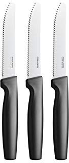 Fiskars Set di coltelli da tavola, 3 pezzi, Functional Form, Acciaio inox/Plastica, Nero, 1057562