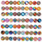 BEEFLYING 70 Stück Halbrunde Mosaik Bedruckte Glas-Cabochons Bunte Glaskuppel-Cabochons Wirbel-Glas-Cabochons für Cameo-Foto-Anhänger-Schmuckherstellung