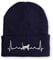 tshirtladen Heartbeat Katze Herzschlag Mütze Beanie für den Katzenfan, Farbe: Navy