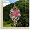 DSD Design-Studio Drechsler Gesticktes Blumen-Fensterbild Orchidee rot Fenster-Dekoration aus Plauener Spitze Blüte rosa