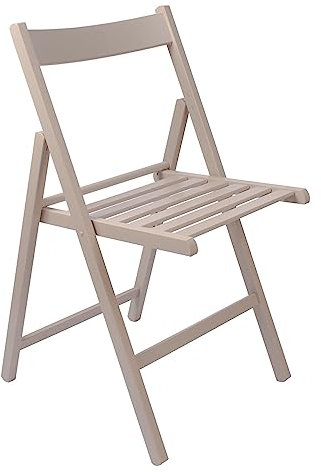 Harbour Housewares Beech Wood Folding Chair - Dove Grey - 1x - Wooden Garden Chair Outdoor Seating Deck Chairs Lightweight Foldable Dining Patio Furniture