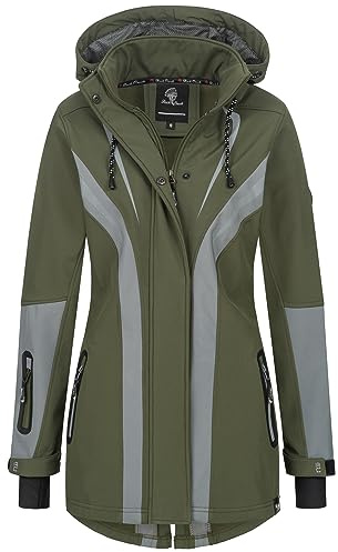 Rock Creek Softshellmantel Damen Outdoor D-492 | Wasserabweisende Übergangsbekleidung, funktionale Wanderjacke für Frauen, Camping, Freizeit und wechselhaftes Wetter