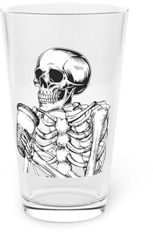 Teegarb Letter Blanket Novelty Bone Vertebrate Comical Costume Caffeine Caffeinated Drinks Pint Glass, 16oz 16oz